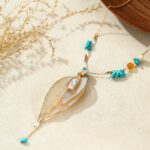 Natural Leaf Necklace Natural Vajra Leaf Necklace, European & American Style