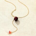 Natural Leaf Necklace European & American Style Natural Rose Freshwater Pearl Lariat Necklace